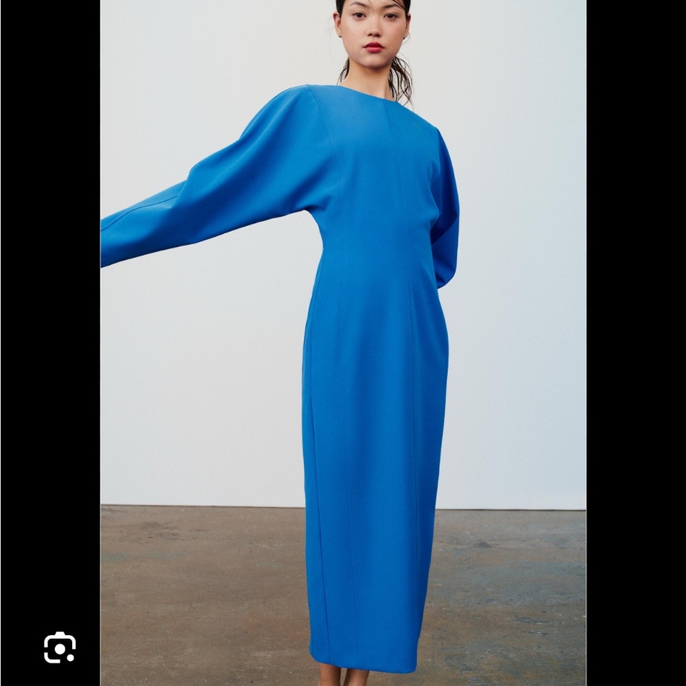 Zara Vibrant Blue Long Sleeve Dress